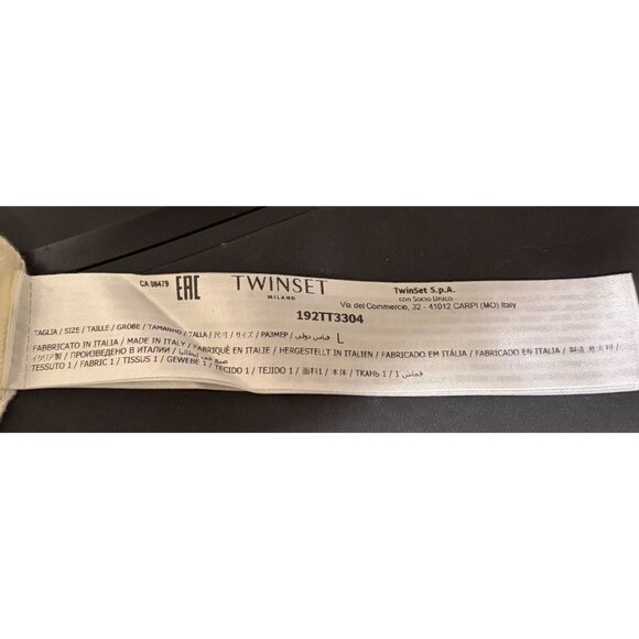 Twinset Wool Cashmere Blend Sweater L Asymmetric Ruffle Fringe Ivory Luxury - Picture 11 of 15